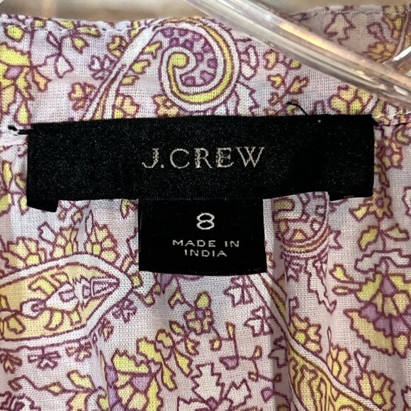 J Crew Shirt Dress Midi Beachy Paisley Cottagecore Cotton 8 - Picture 8 of 14
